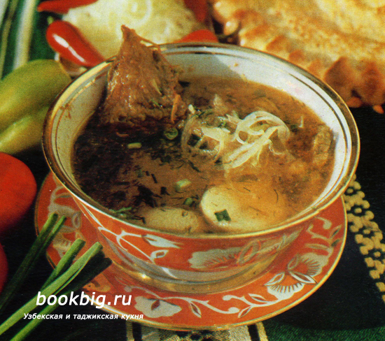 Ковурма шурпа (суп с мясной поджаркой)